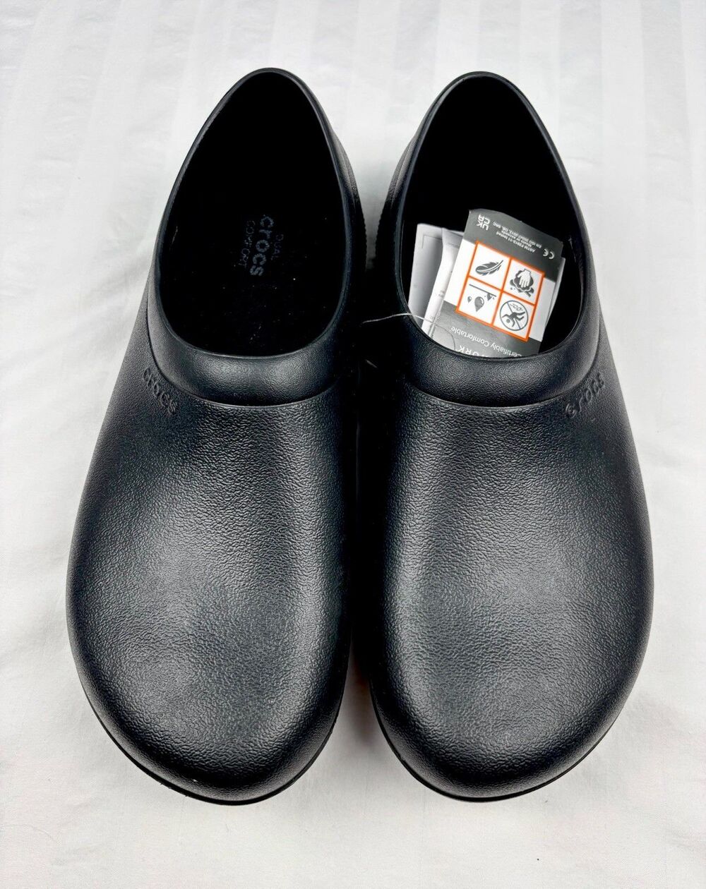 NWT Crocs Men’s Size 11 On-The-Clock Work Slip On Shoes Black